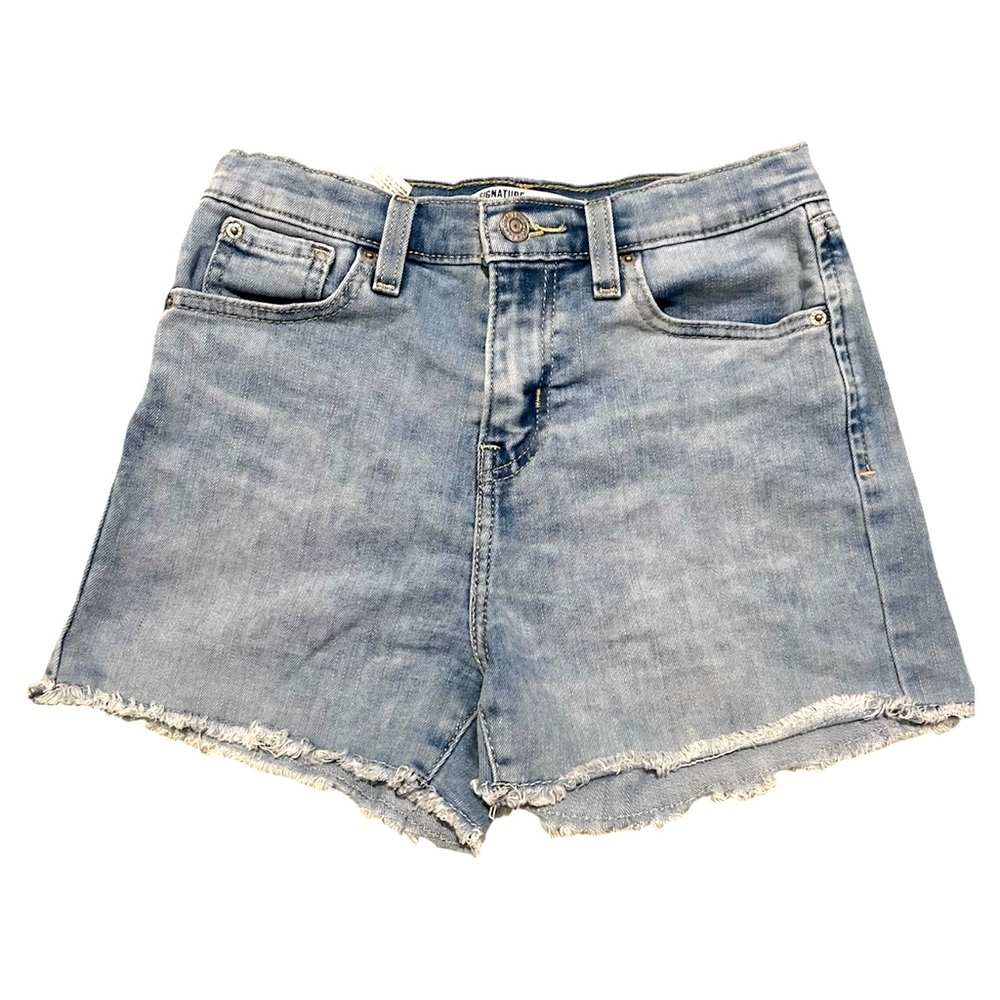 Signature Levi Strauss High Rise 3" Cut Off Shorts Gold Label Heritage Sz 14 W32